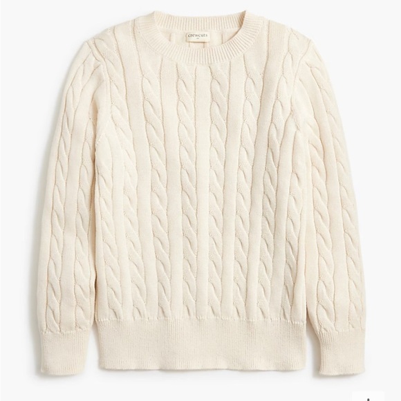 J. Crew Other - J crew natural Kids' cable-knit crewneck sweater